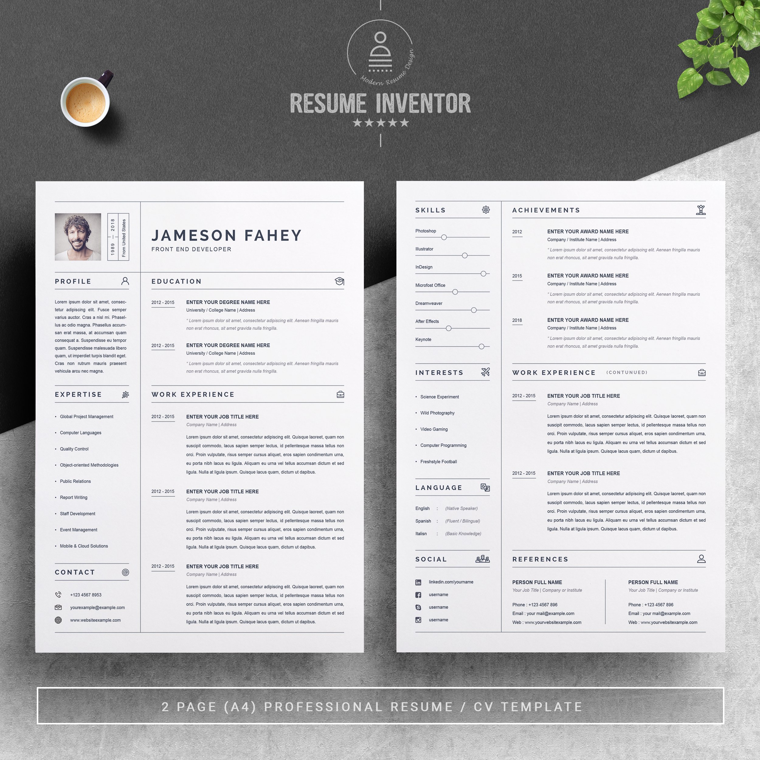 Clean Resume / CV Template preview image.