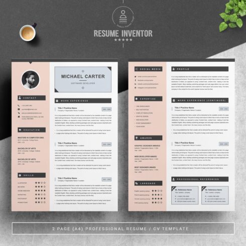 Modern Resume / CV Template | 3 Page – MasterBundles