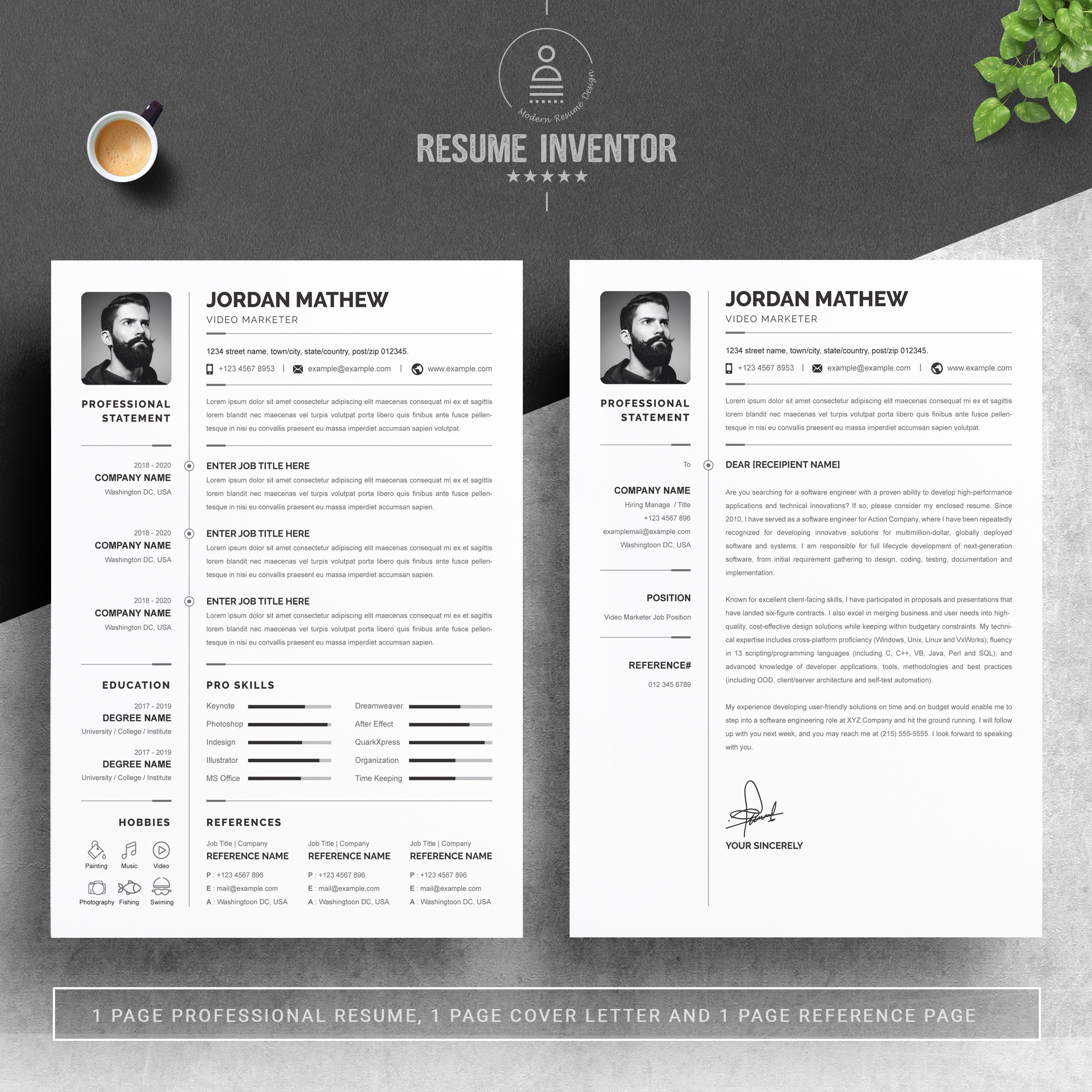 Professional Resume Microsoft Word preview image.