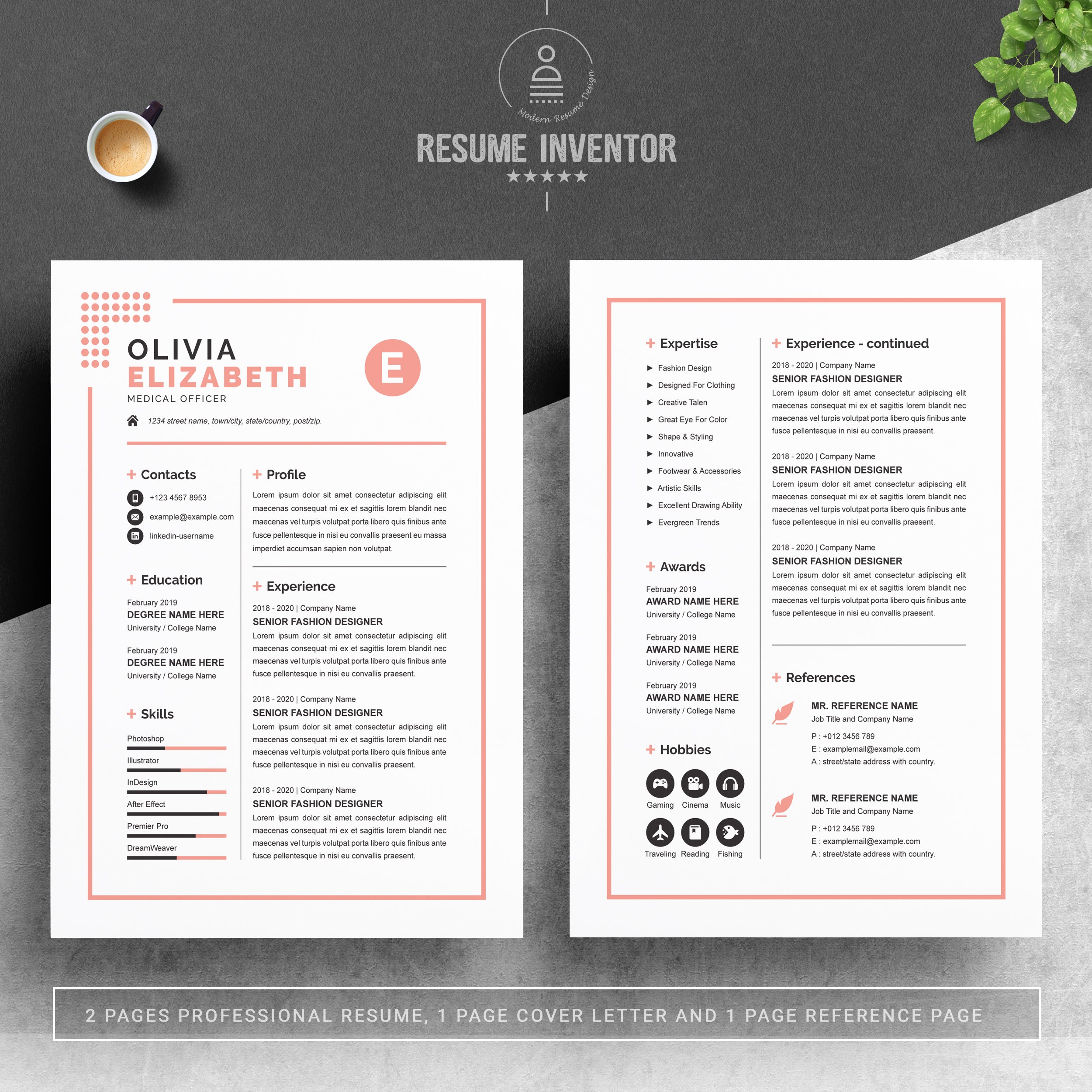 Resume Template Word | Mac Pages preview image.
