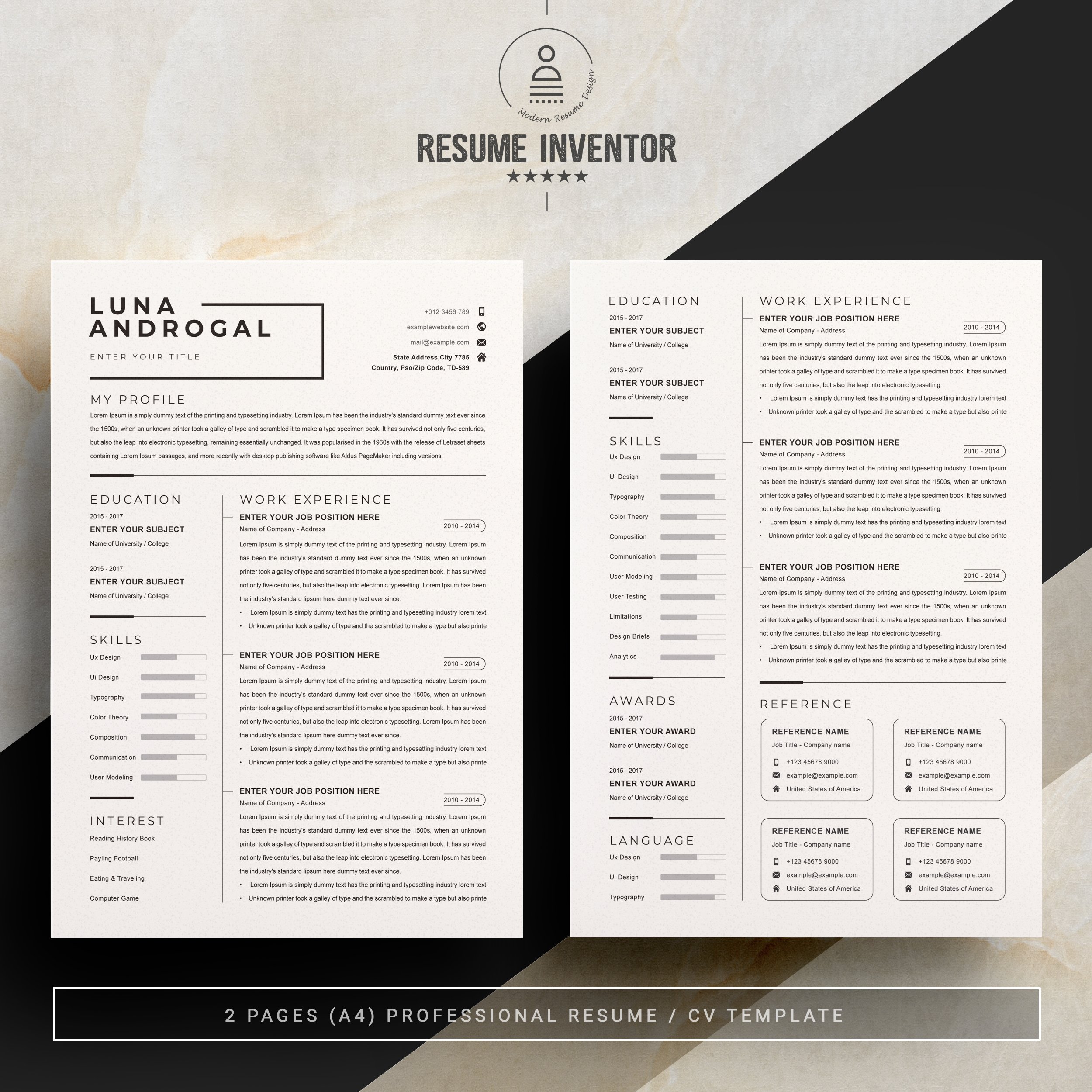Minimalist Resume Template Word preview image.
