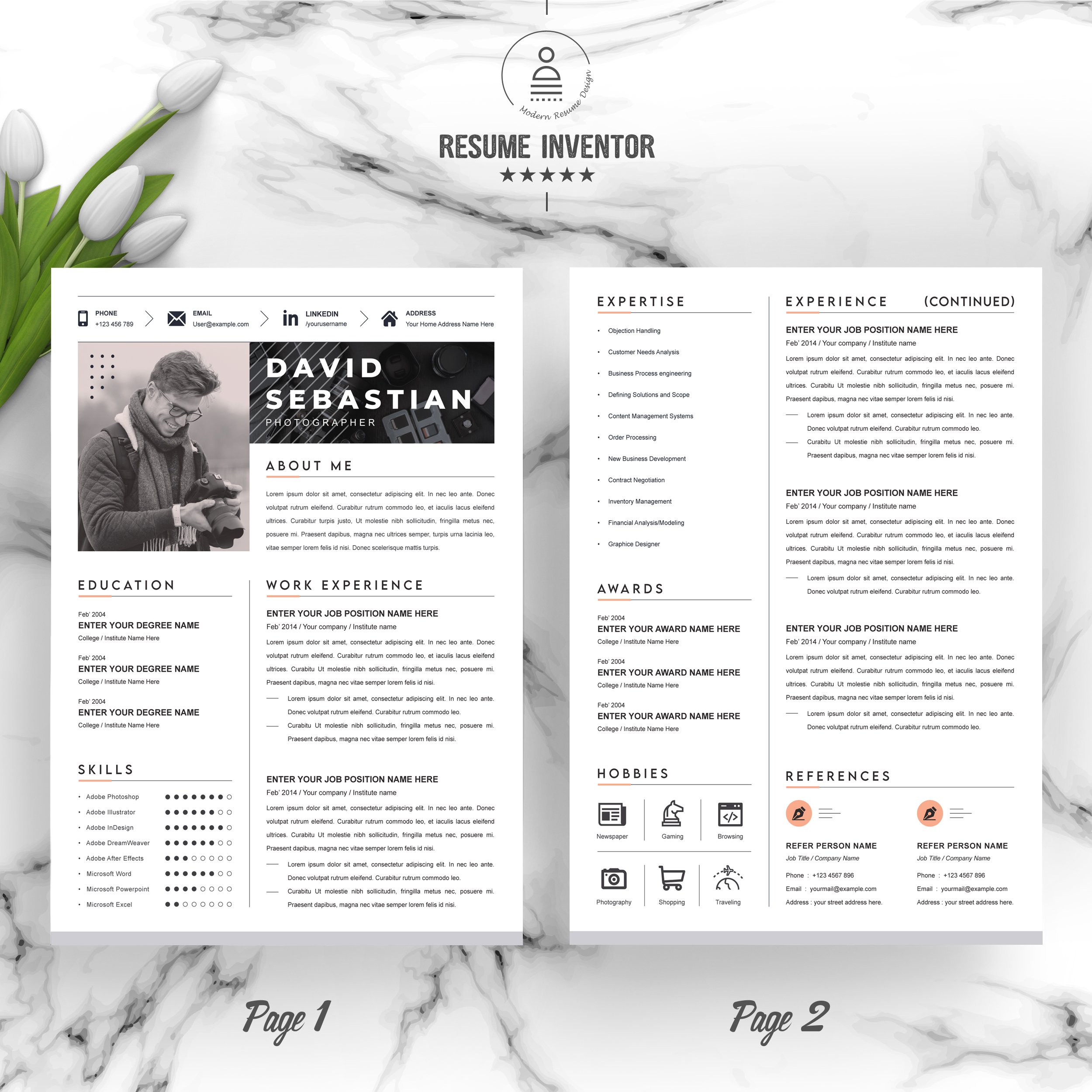 Resume Template / CV Design Template preview image.