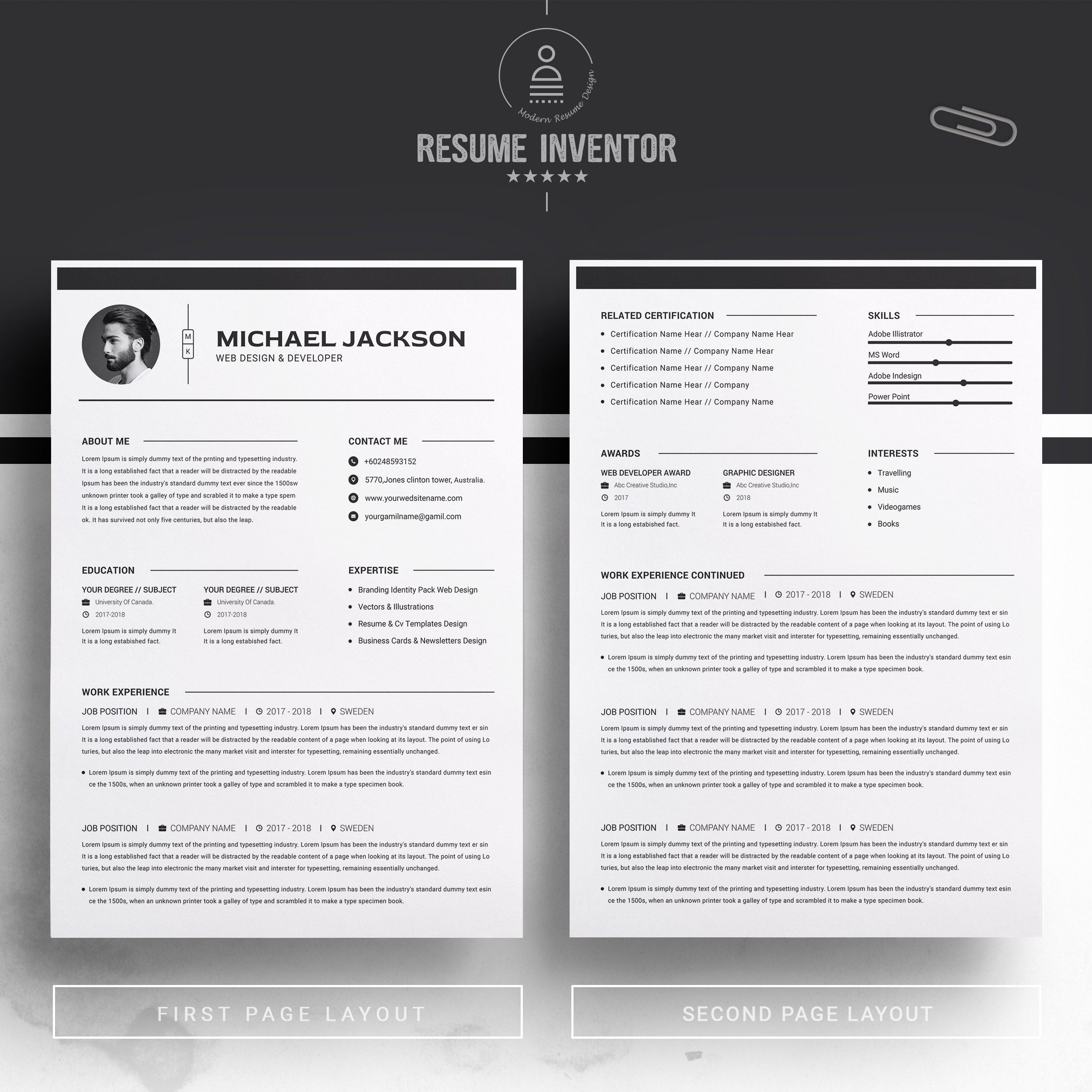 Clean CV Template preview image.