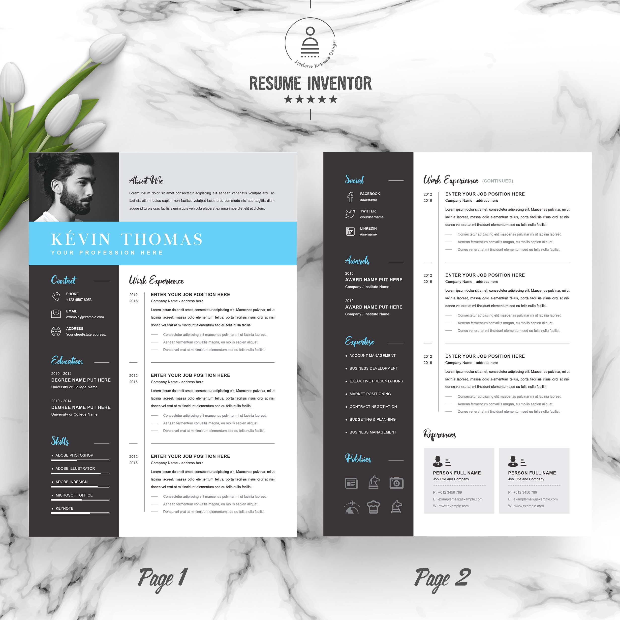 Word Resume Template 4 Pages preview image.