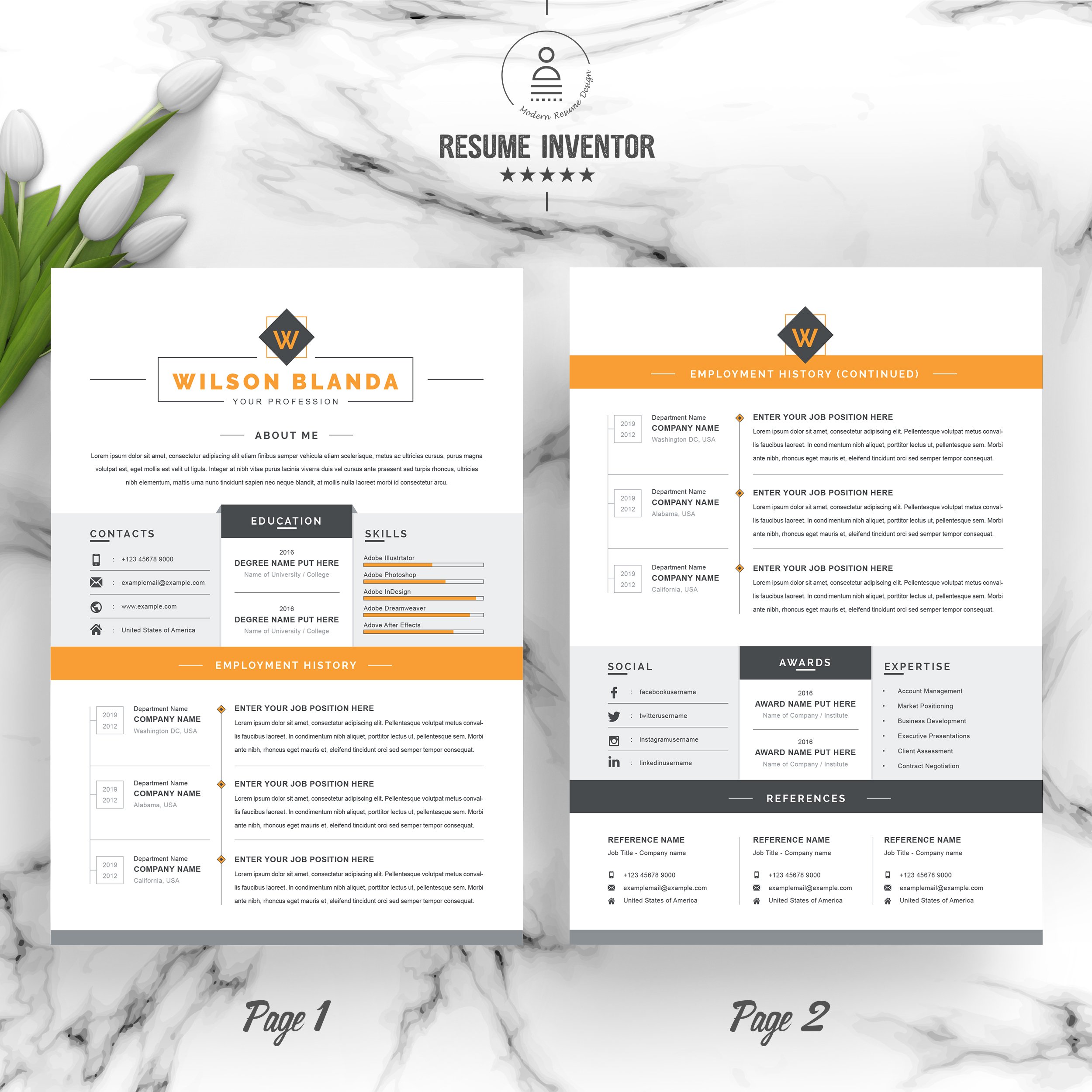 Clean CV / Resume Template preview image.