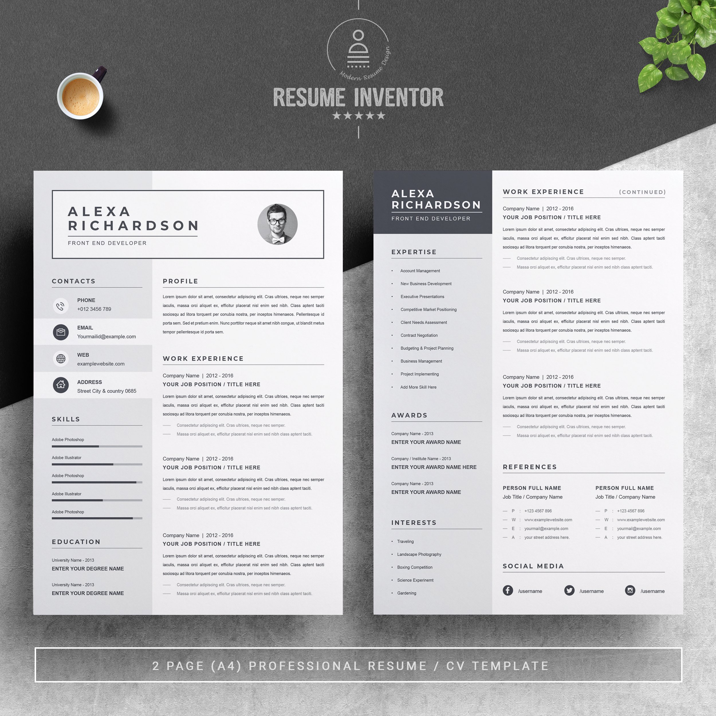 Resume/CV Design Template | MS Word preview image.
