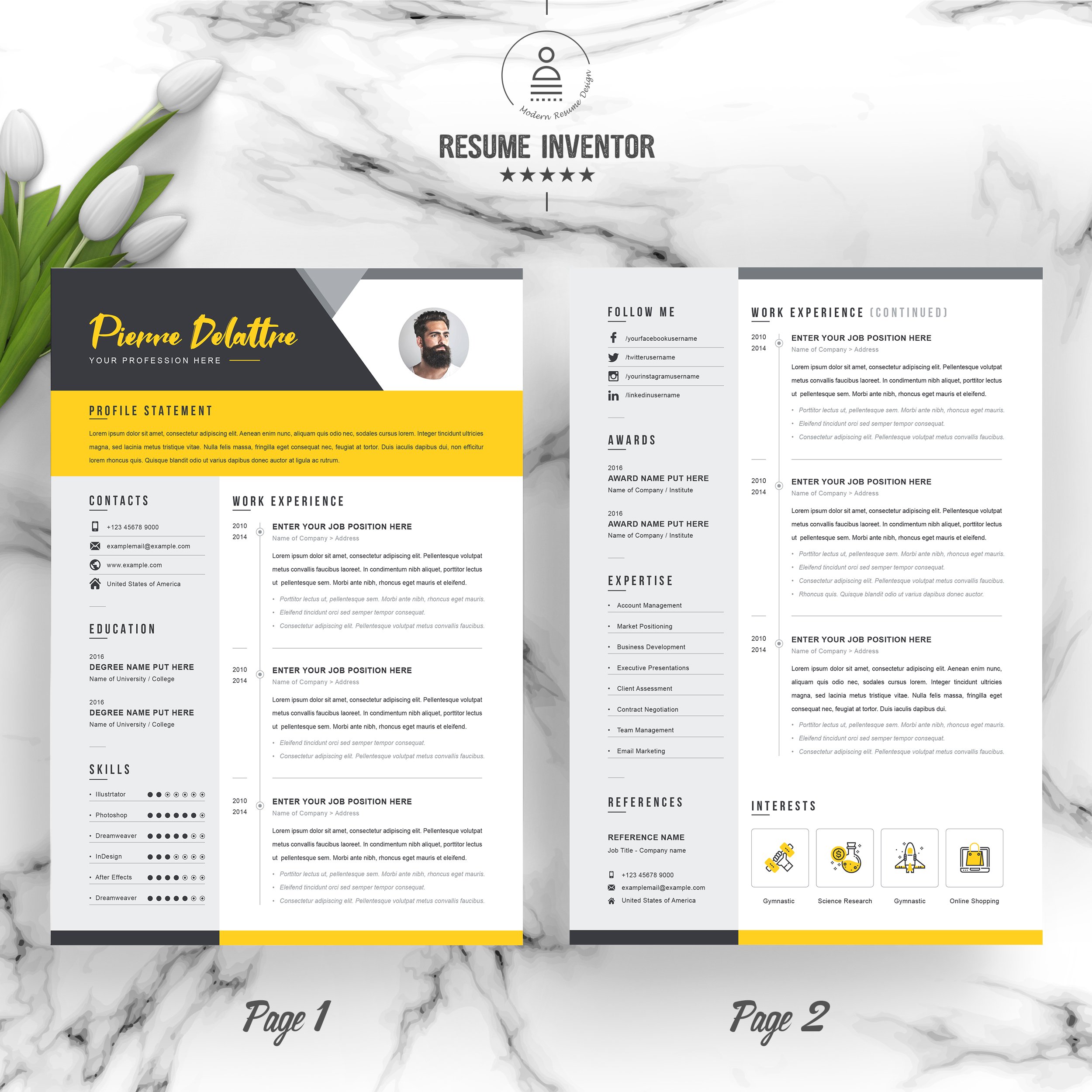 Creative & Modern Resume/CV Template preview image.