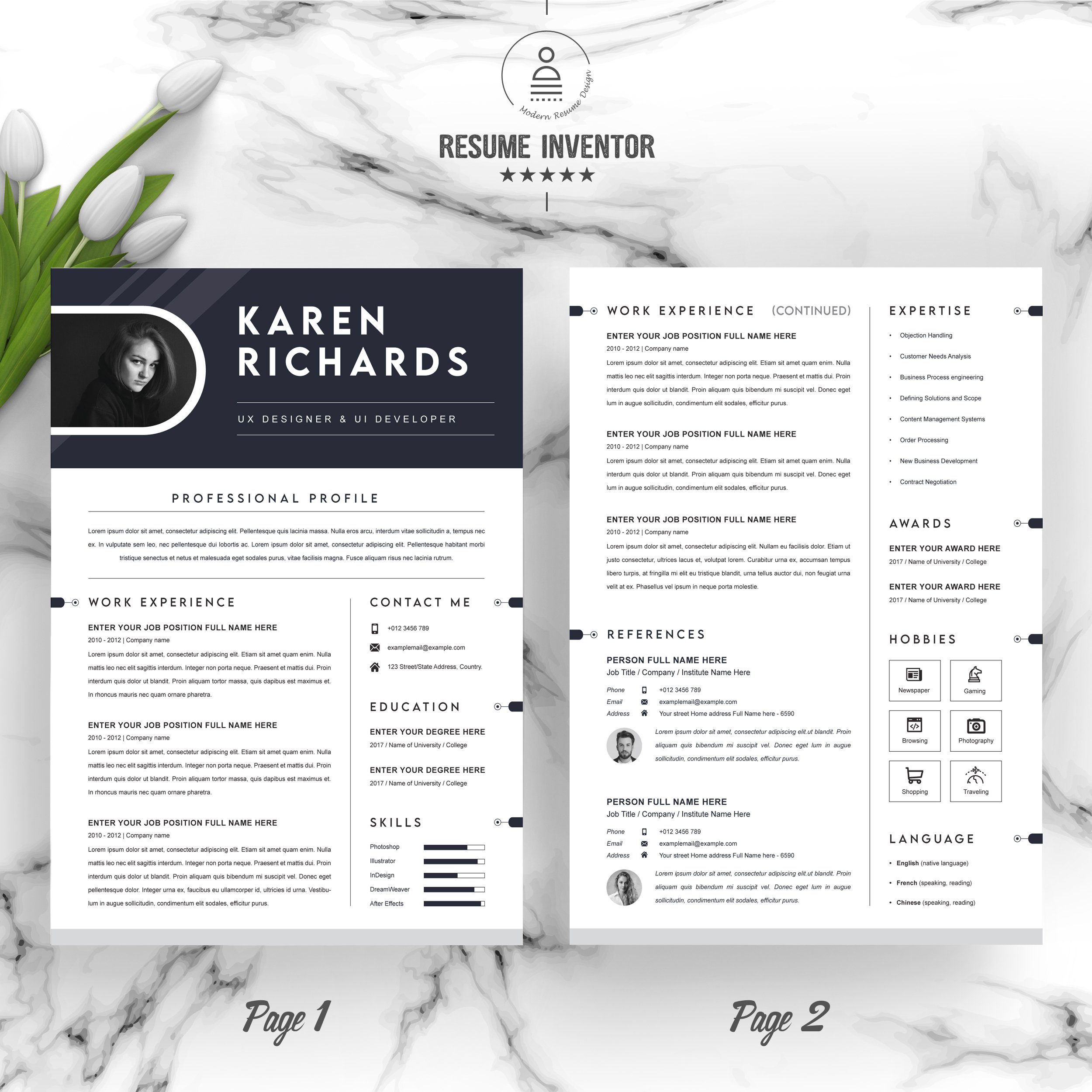Resume Template / Curriculum Vitae preview image.