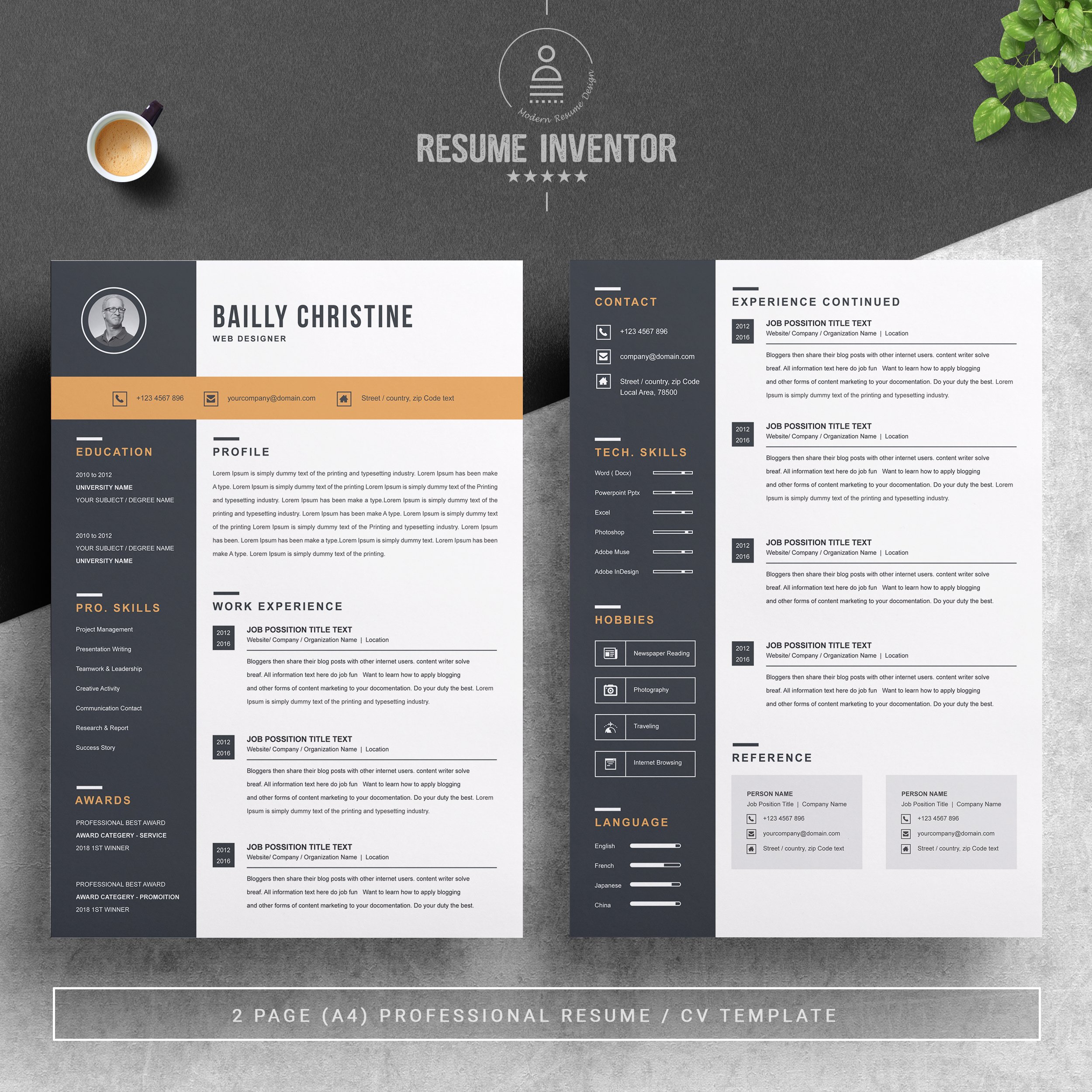 Resume Template preview image.