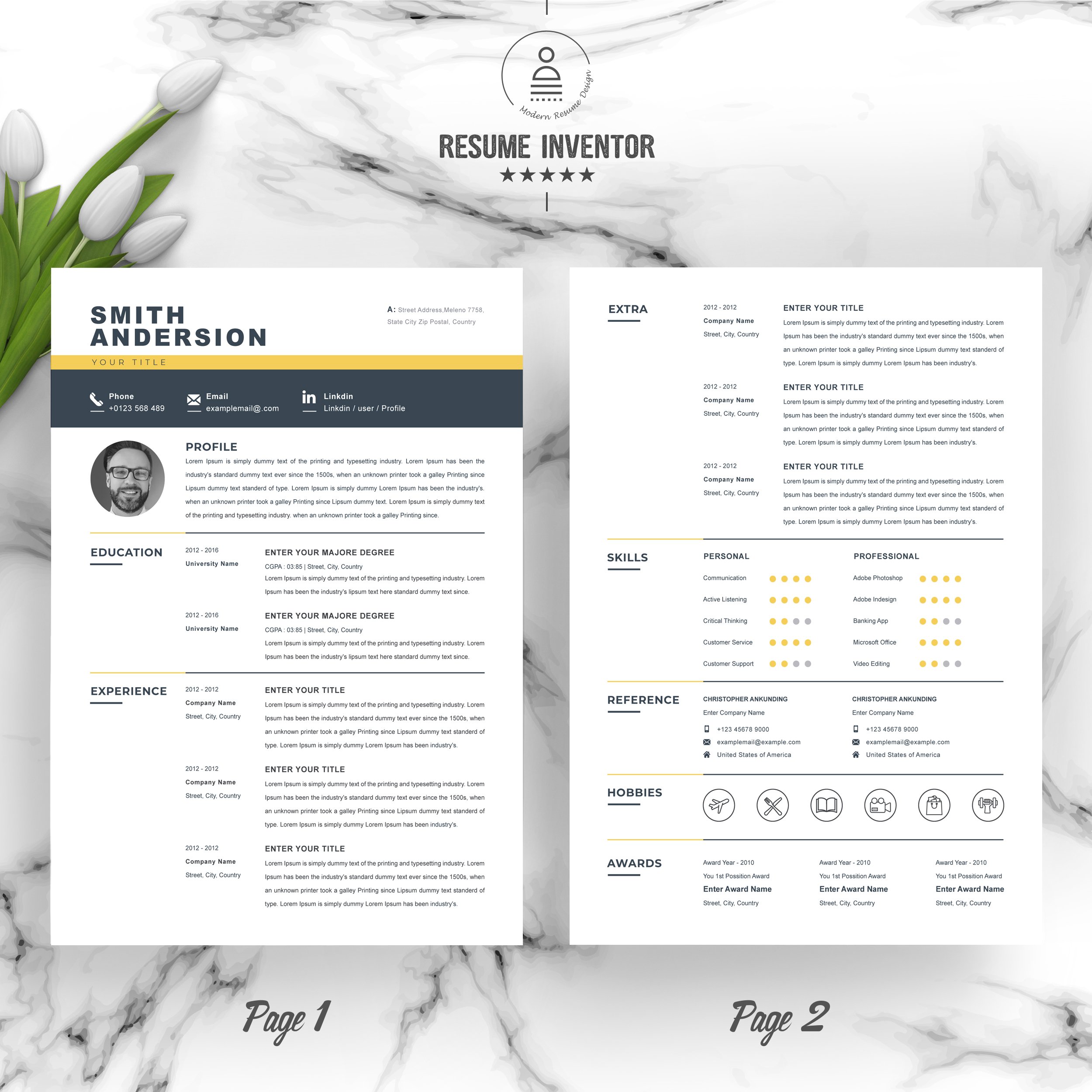 CV Template Download Resume Template preview image.