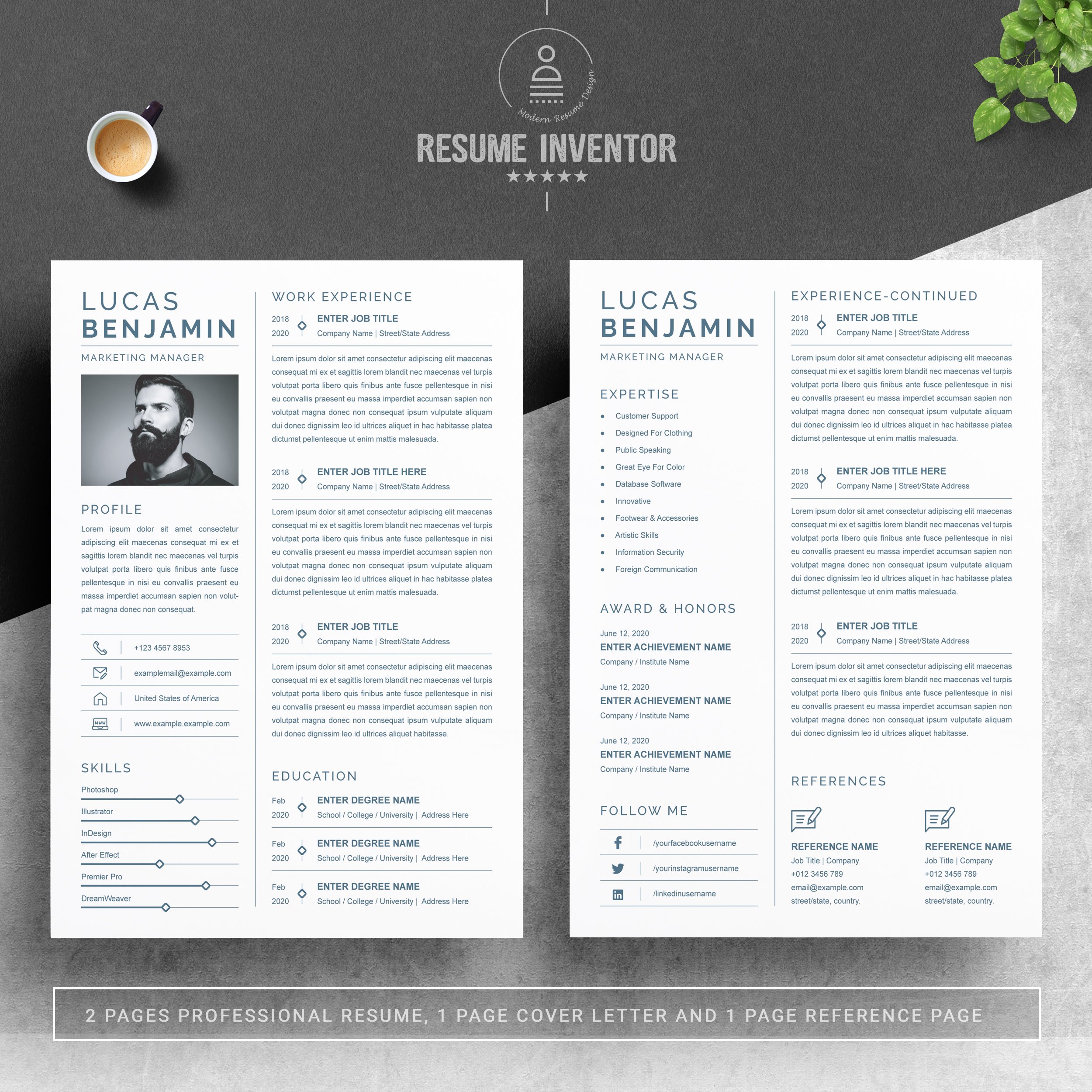 Clean Modern Executive Resume | CV preview image.