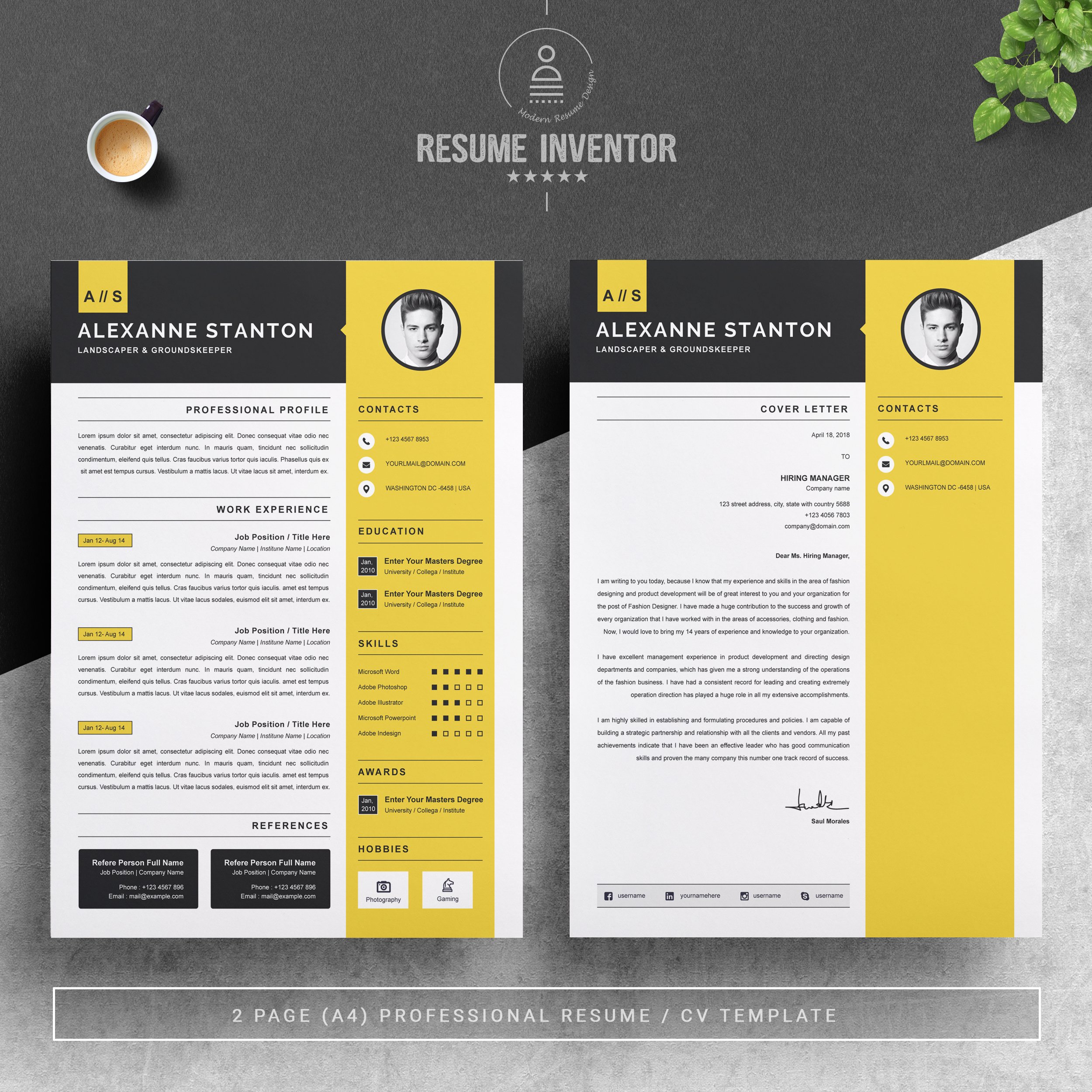 Resume Template / CV Design Template preview image.