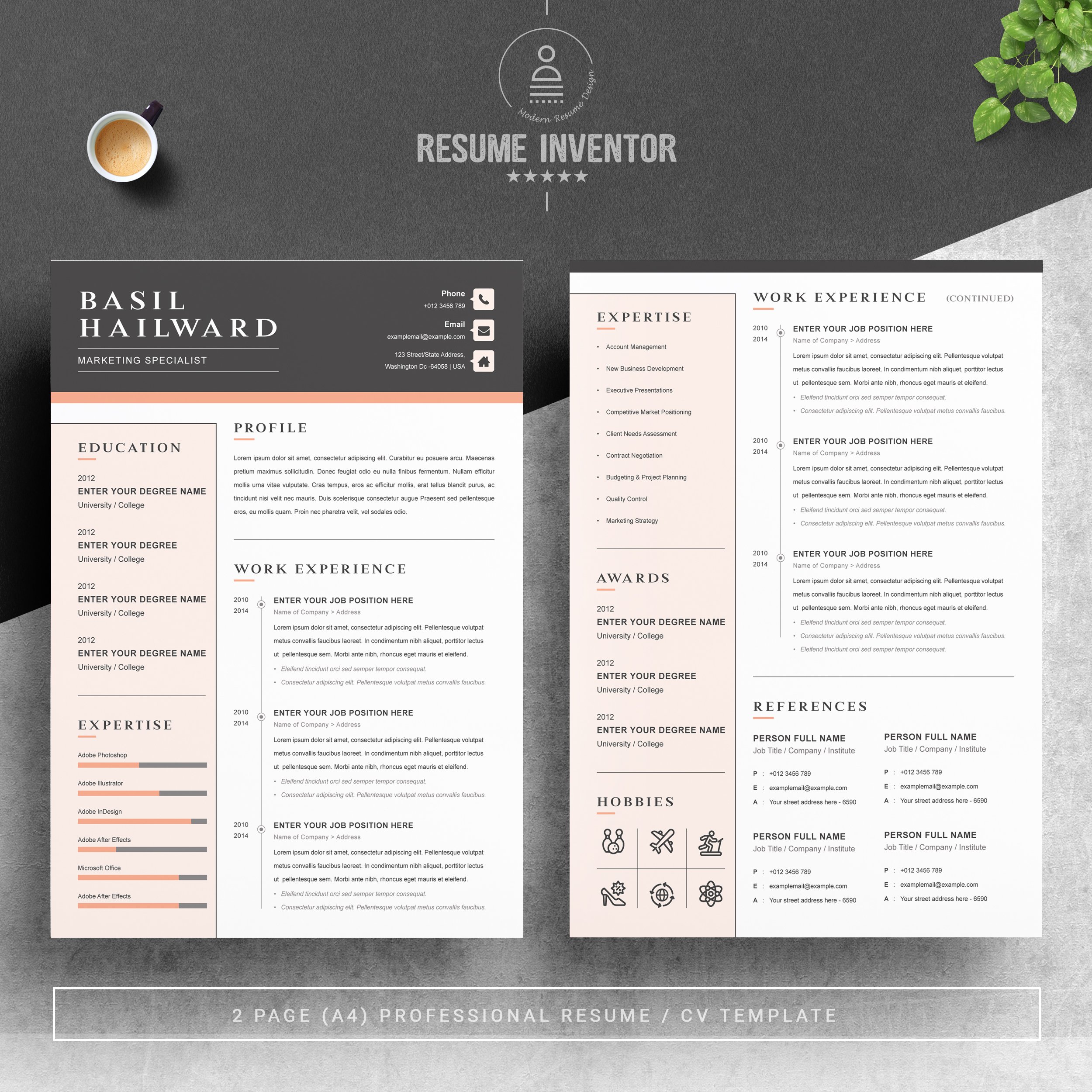 Word Clean Resume Template preview image.