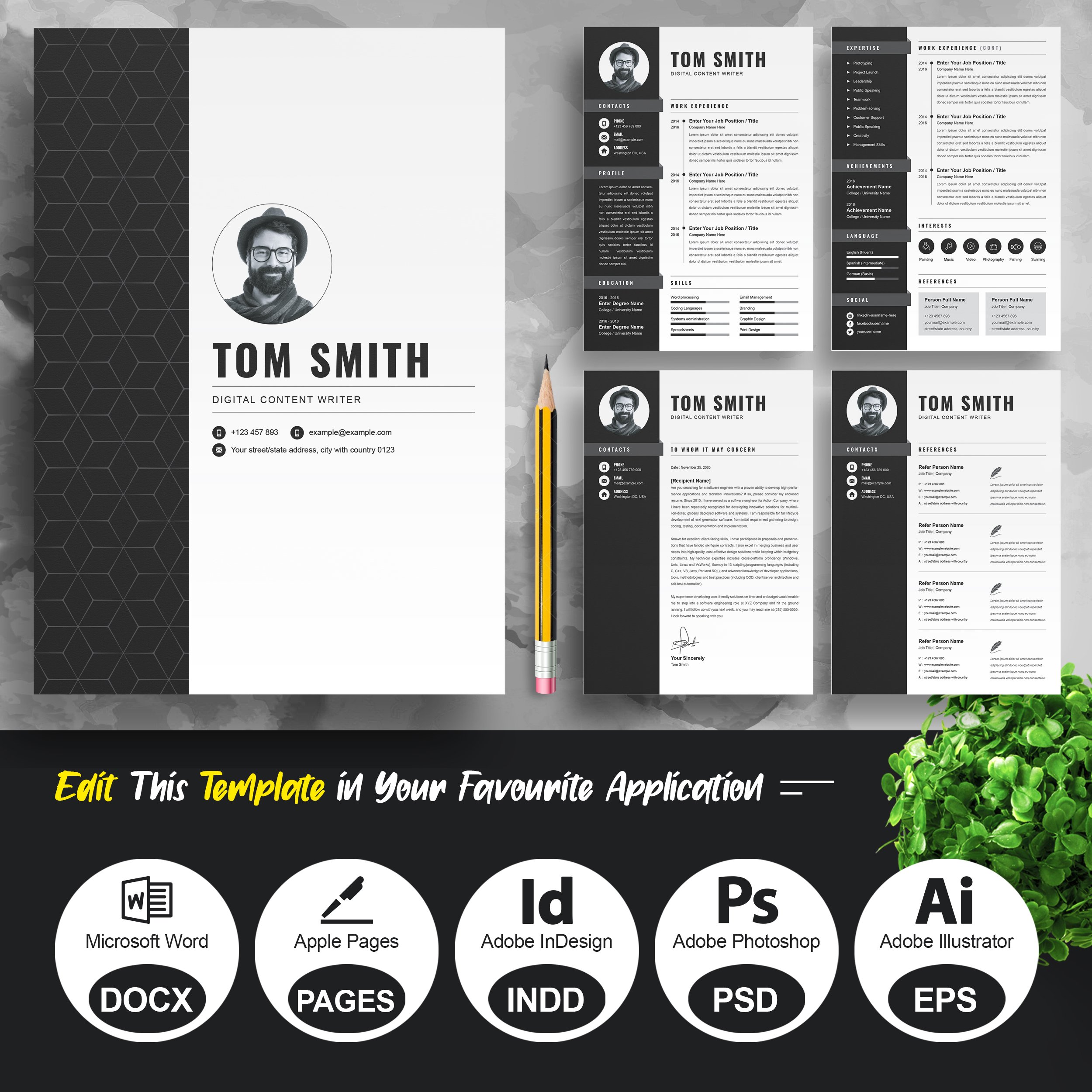 Professional Resume Template 2021 preview image.