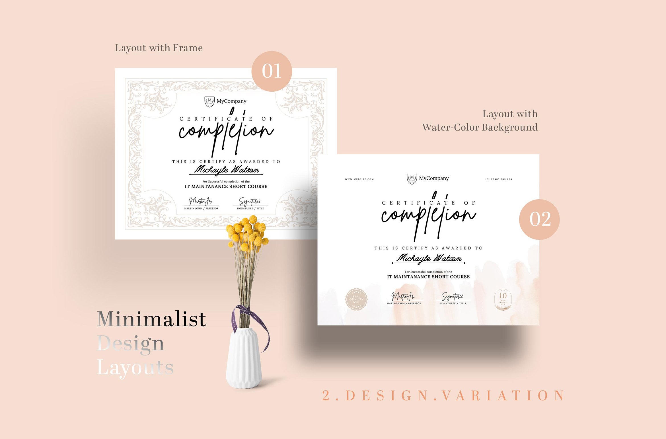 Certificate of Completion Canva preview image.