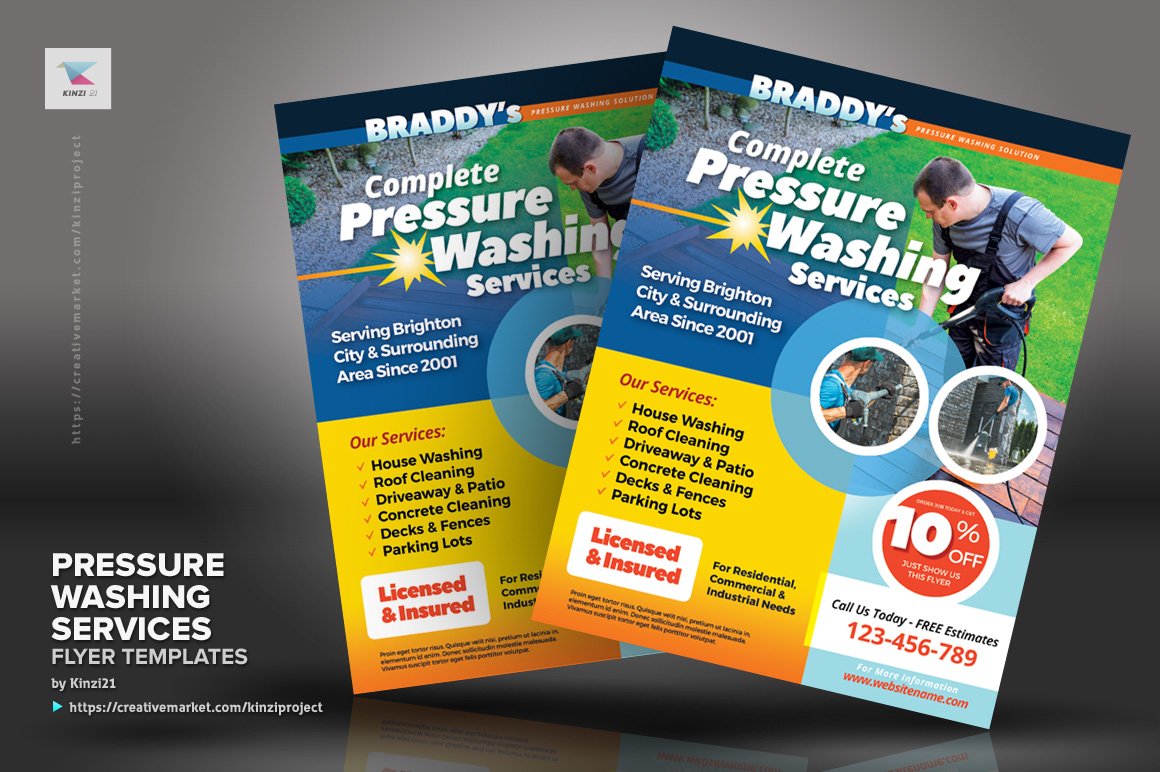 Pressure Washing Services Flyers preview image.