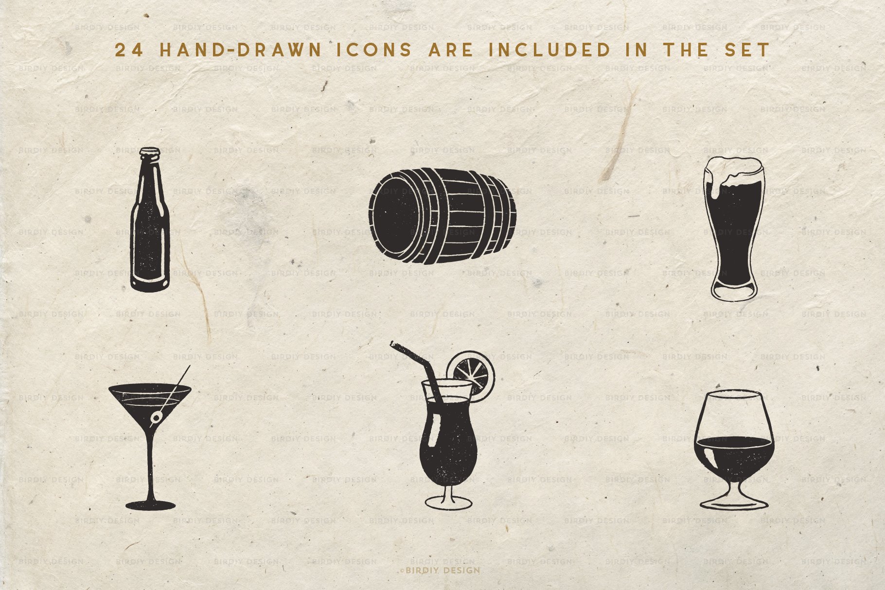 Beer, Wine & Liquor Icons preview image.