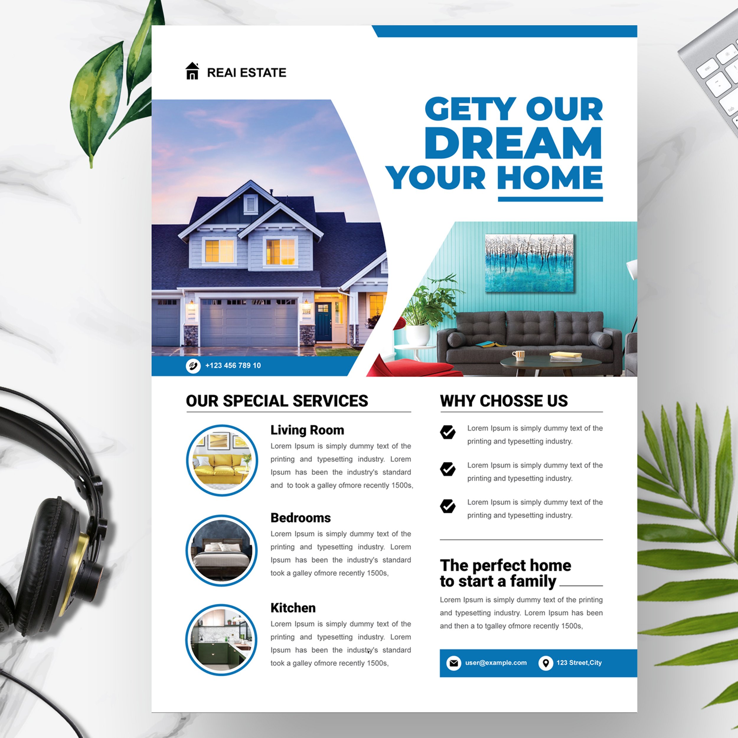 Real Estate Business Flyer Template preview image.