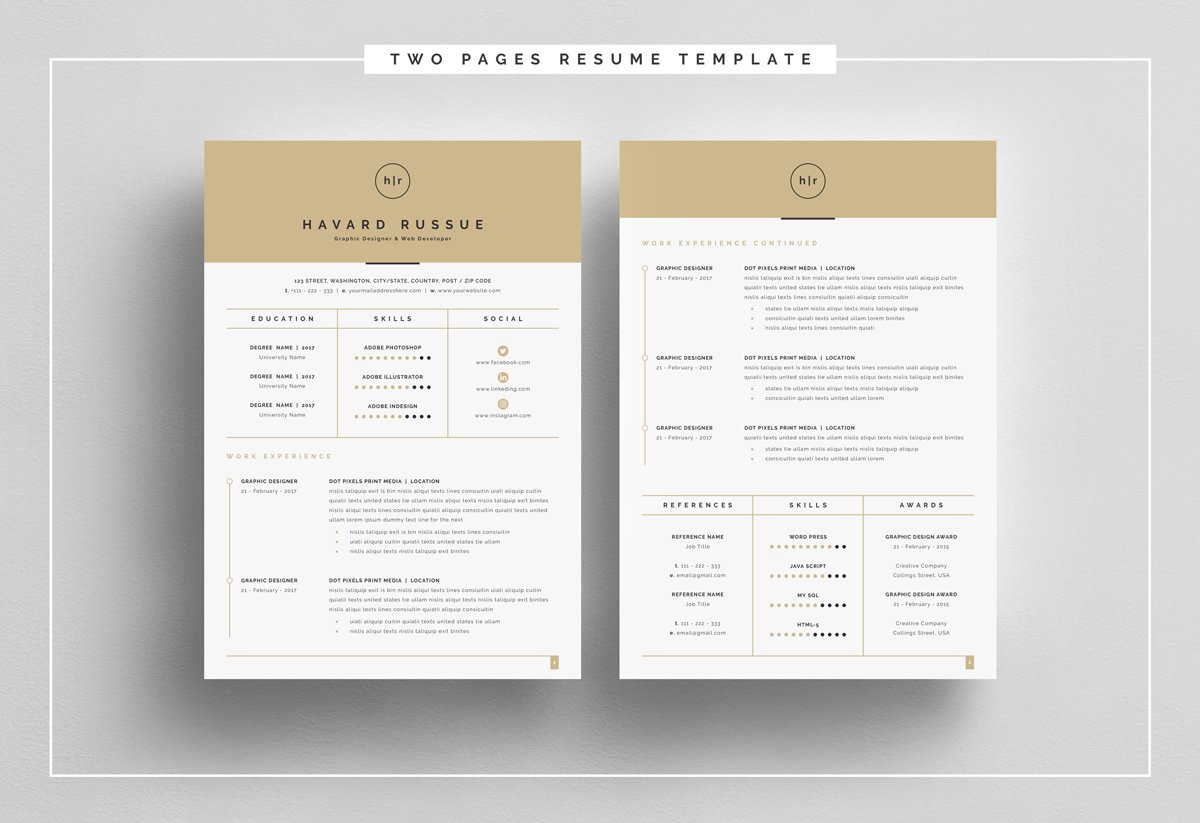 Professional Resume 4 Pages preview image.