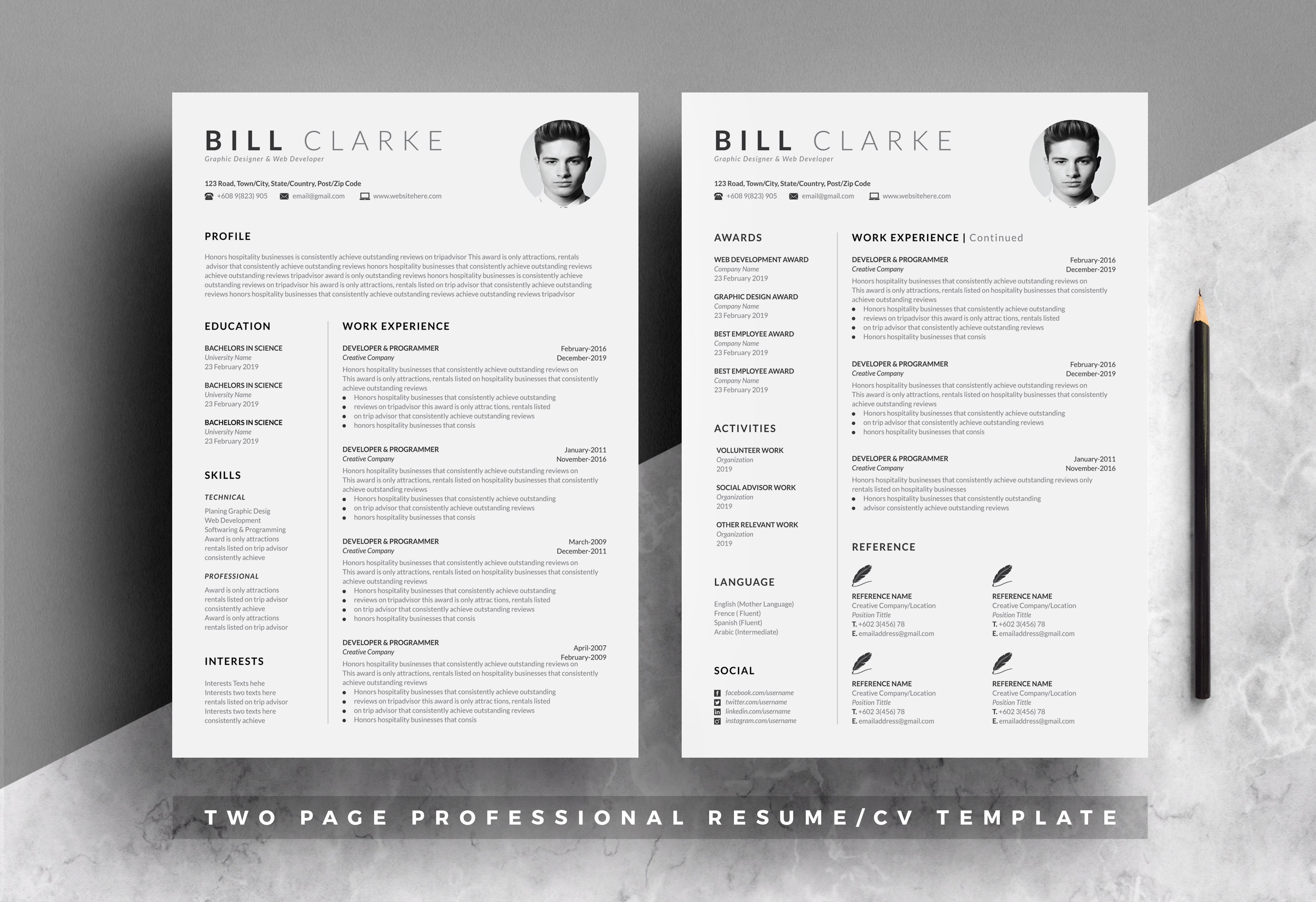 Word Resume & Cover Letter preview image.