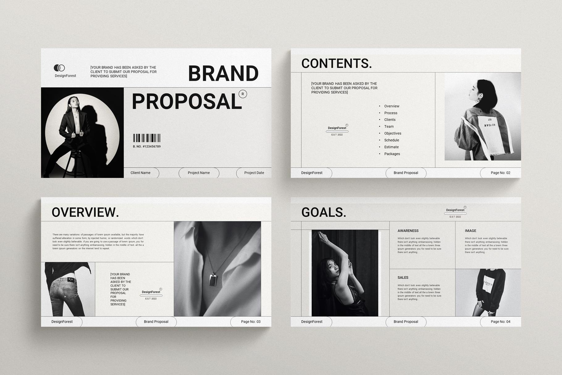 Brand Proposal Presentation Template preview image.