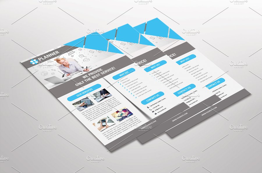 Planner Corporate Flyer Template preview image.