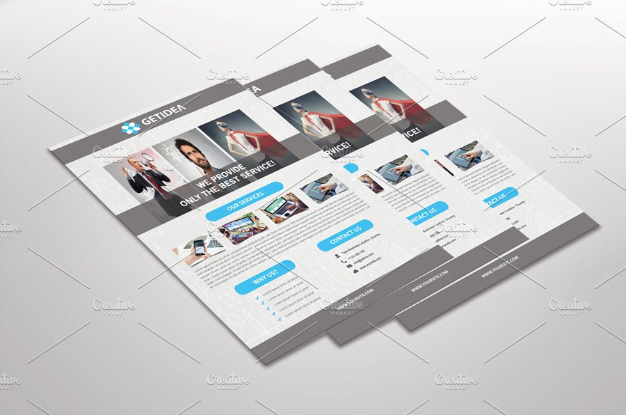 Getidea Corporate Flyer Template preview image.