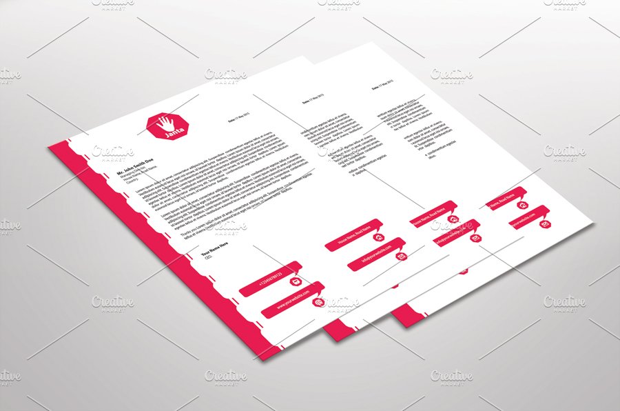 Janta Letterhead Template preview image.