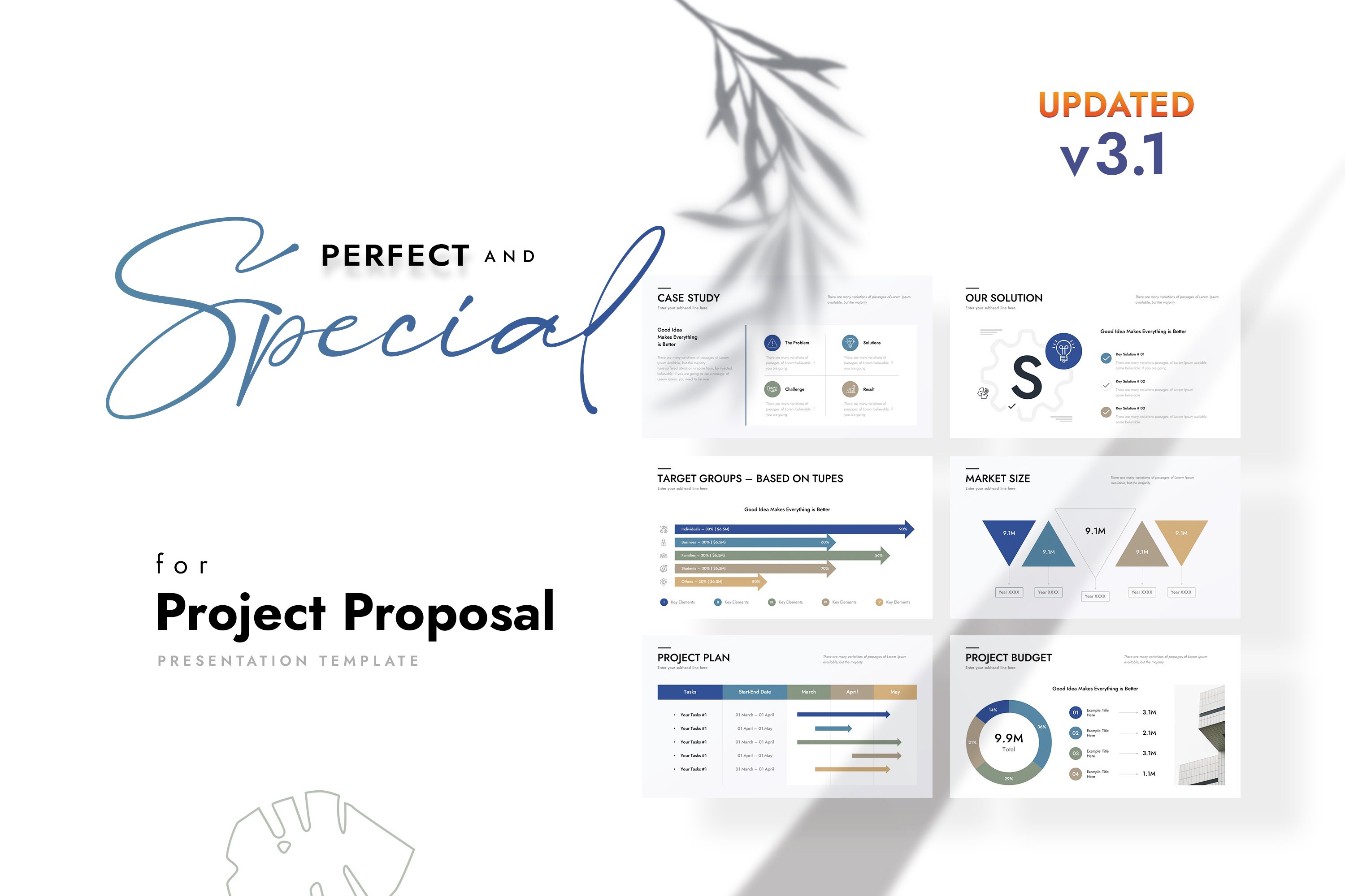 Project Proposal PowerPoint Template preview image.