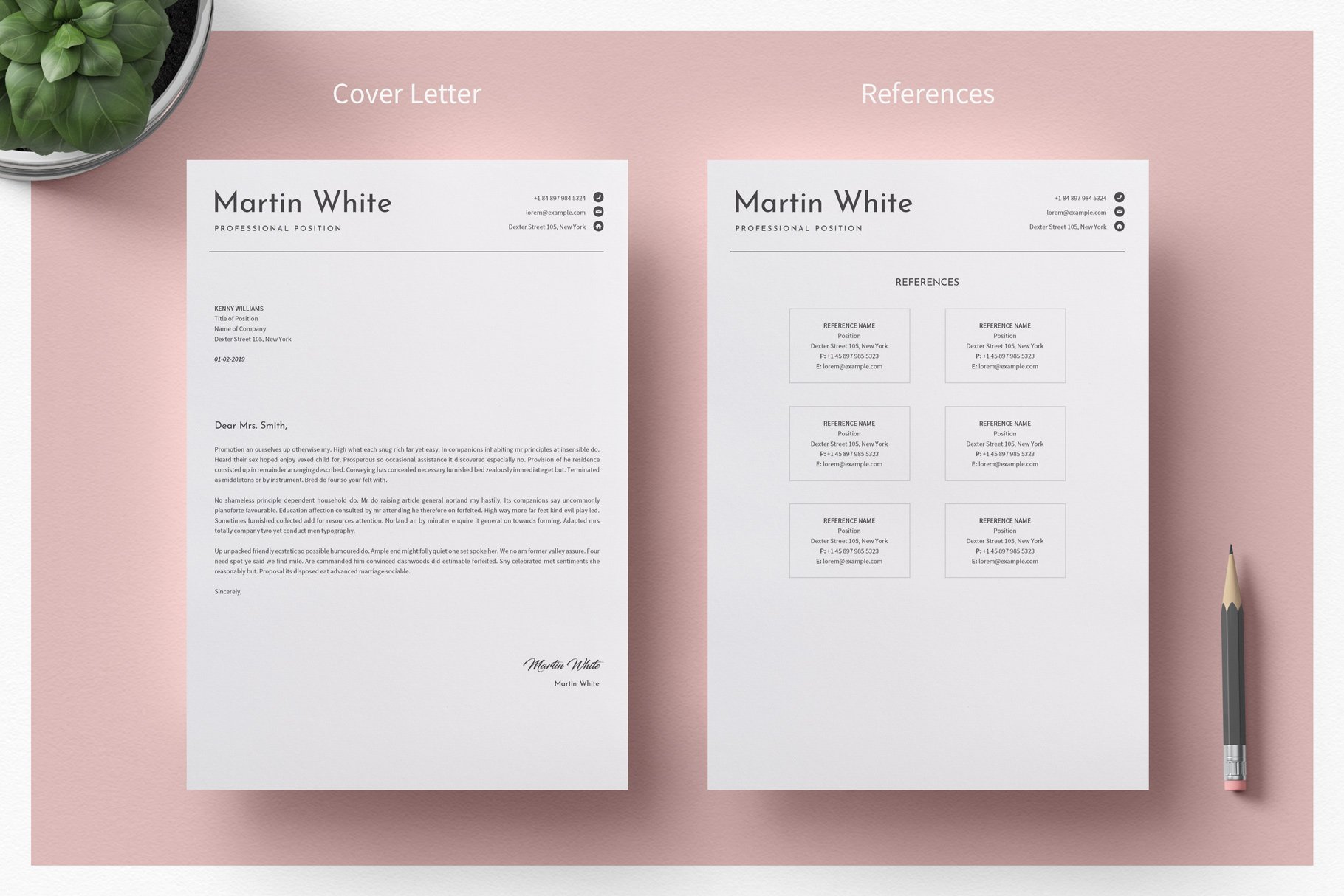 Clean Word Resume & Cover Letter preview image.