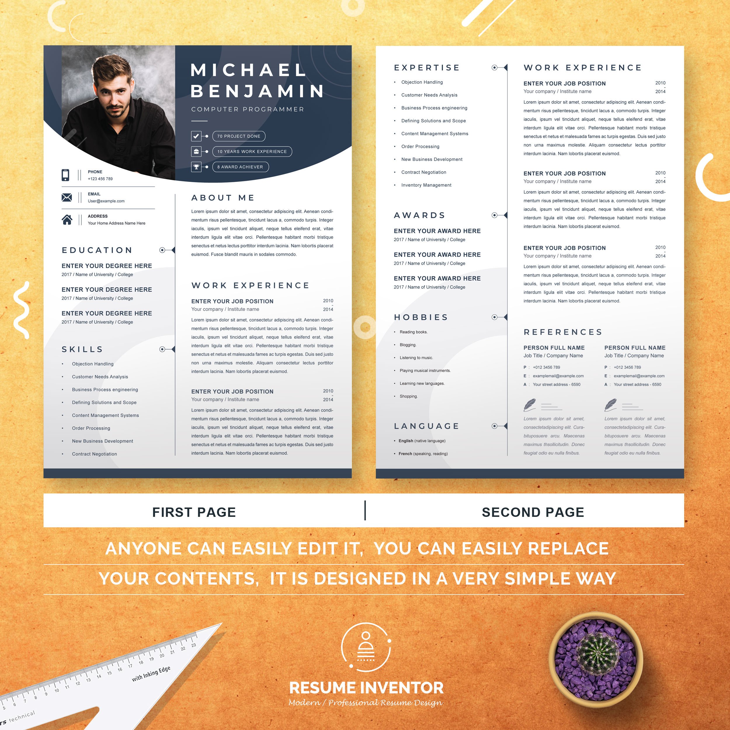 02 resume template 1st sconed page 140