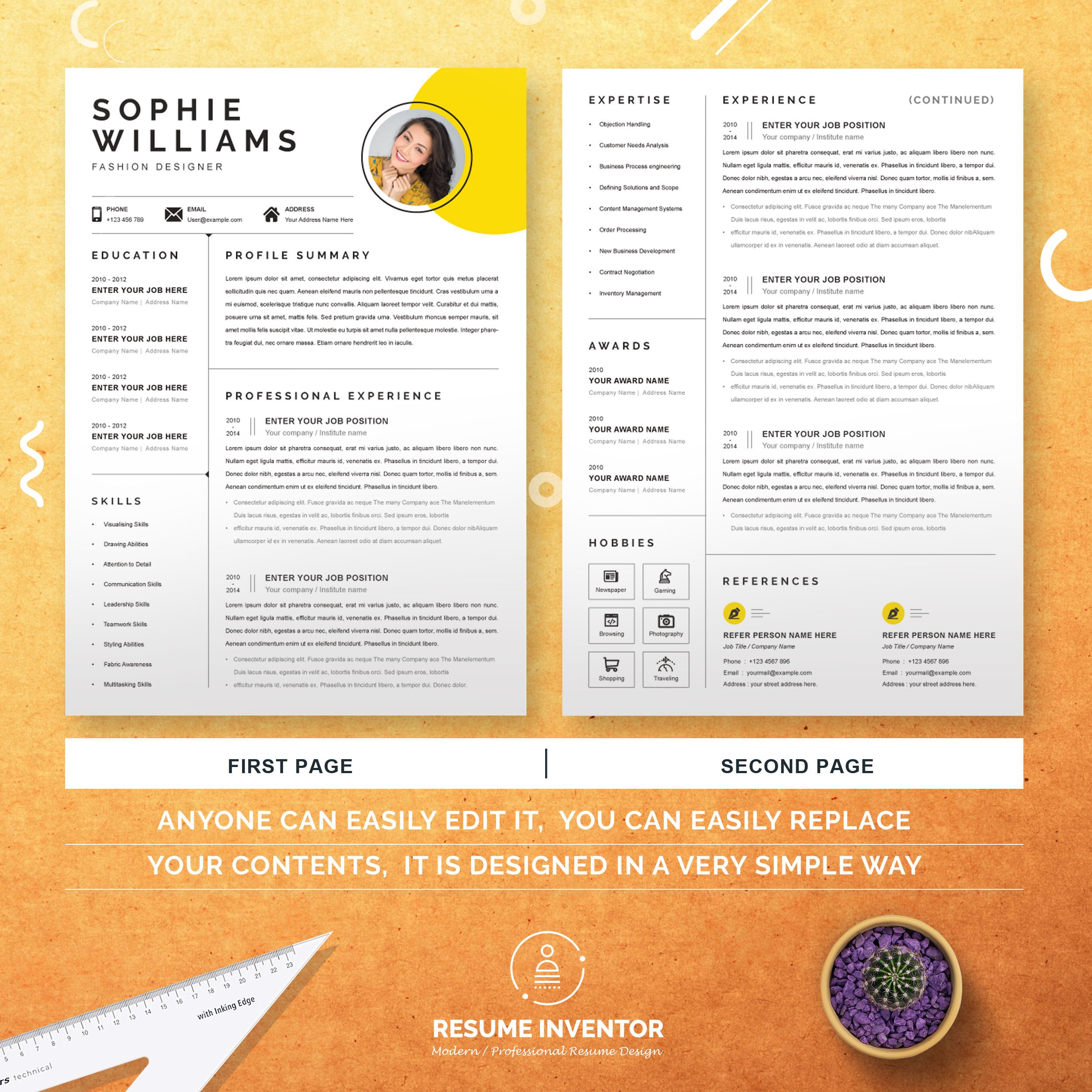 Word Clean Resume | Apple Pages CV preview image.