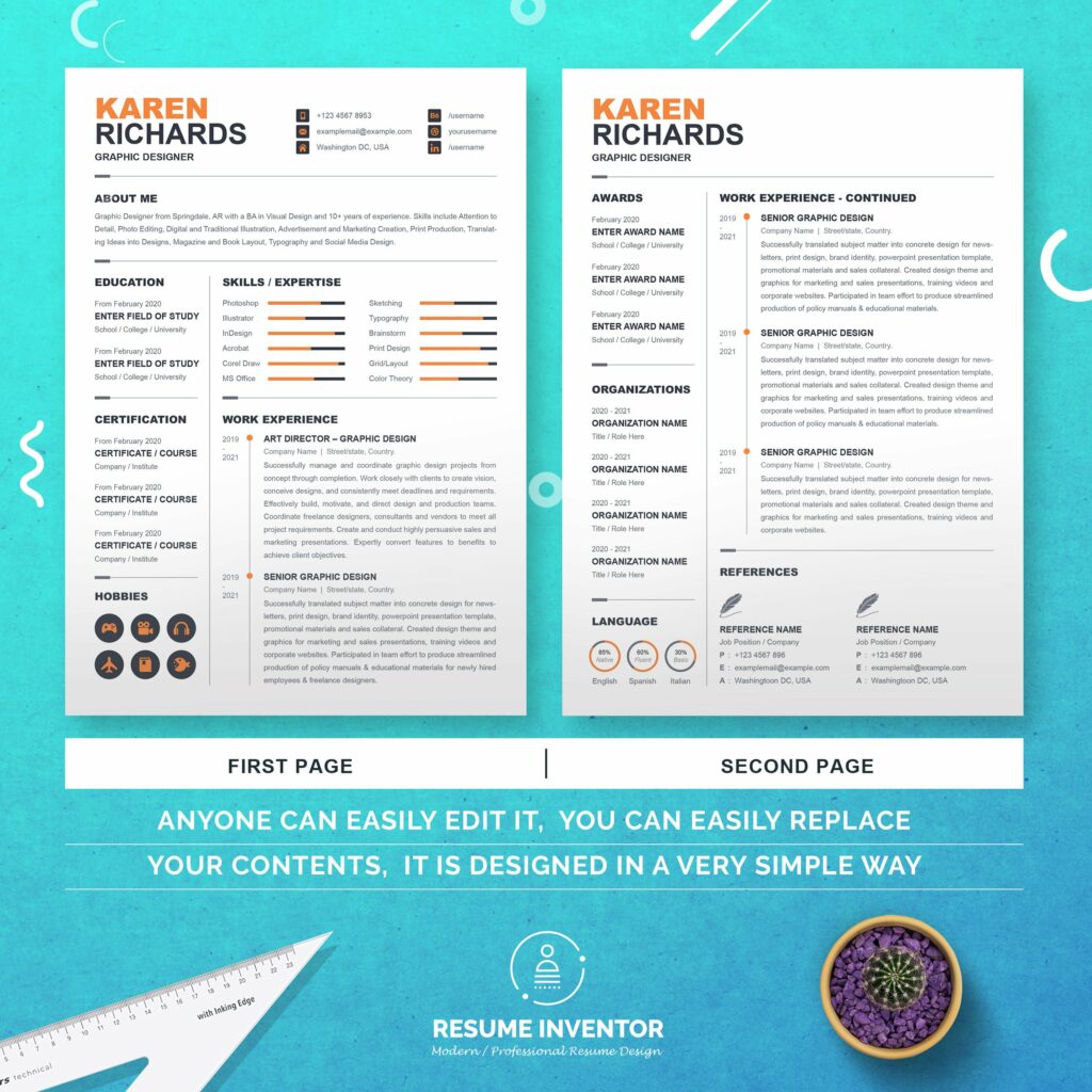 Simple Vita Example Simple Minimalist CV Curriculum Vita – MasterBundles