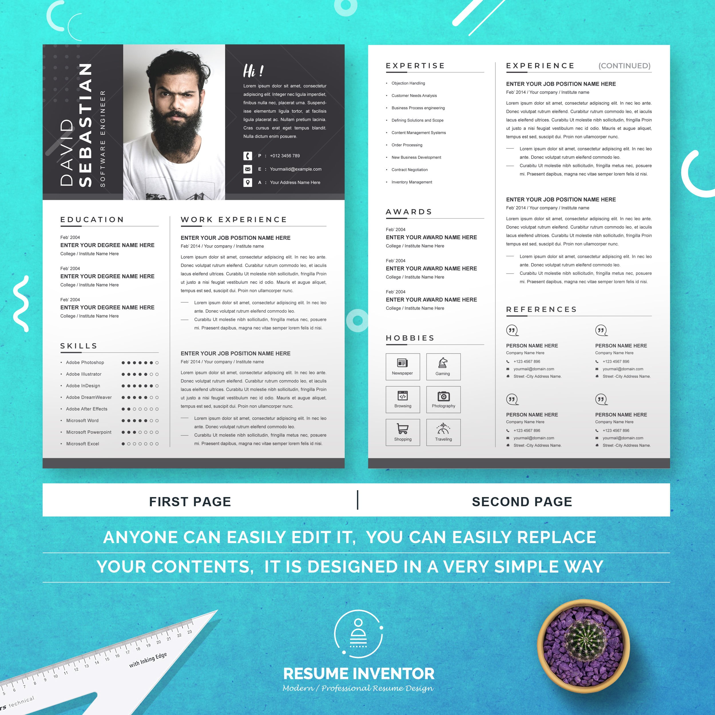 A4 Curriculum Vitae | Cover Letter preview image.