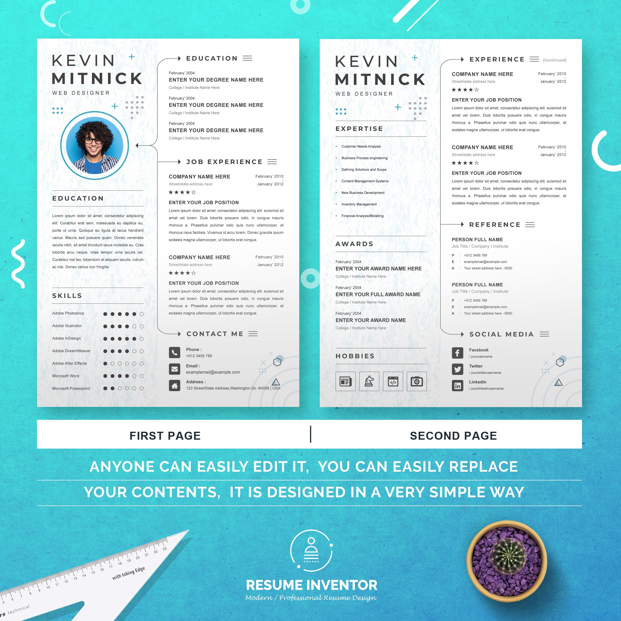 Infographic CV Template- Resume 2022 preview image.