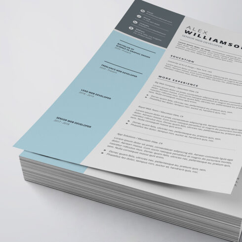 Modern Resume/CV Template cover image.