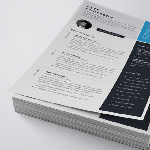 Modern Resume/CV Template cover image.