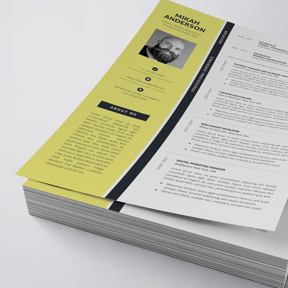 Modern Resume/CV Template cover image.