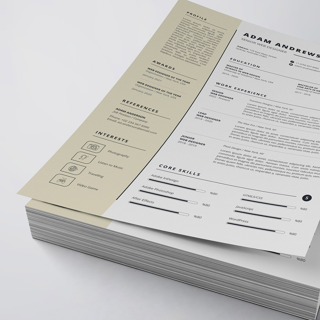 Clean Resume/CV Template cover image.