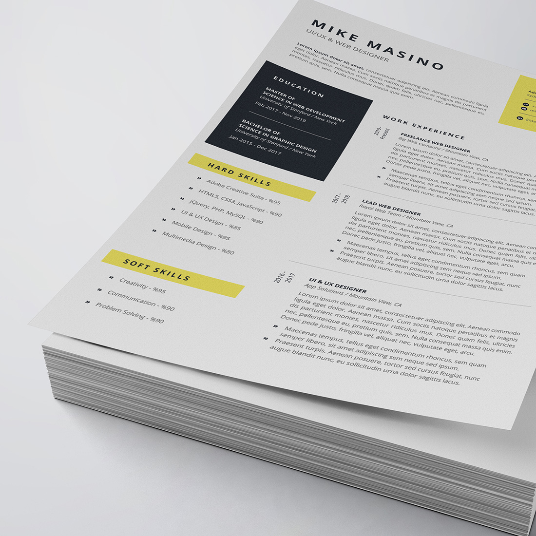 Professional Resume/CV Template cover image.