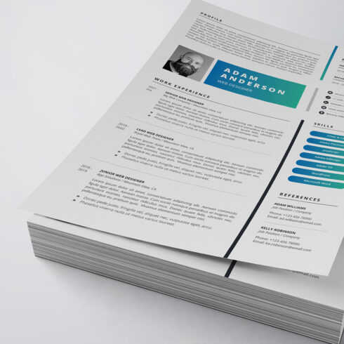 Modern Resume/CV Template cover image.