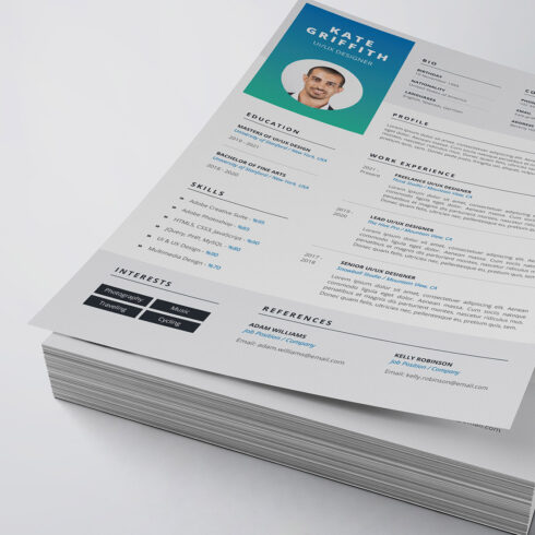 Modern Resume/CV Template cover image.