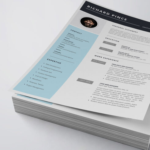 Professional Resume/CV Template cover image.