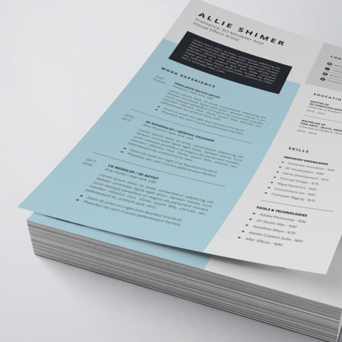 Modern Resume/CV Template cover image.