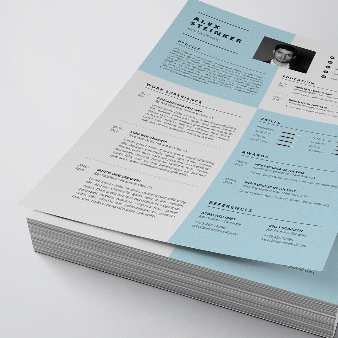 Clean Resume/CV Template cover image.