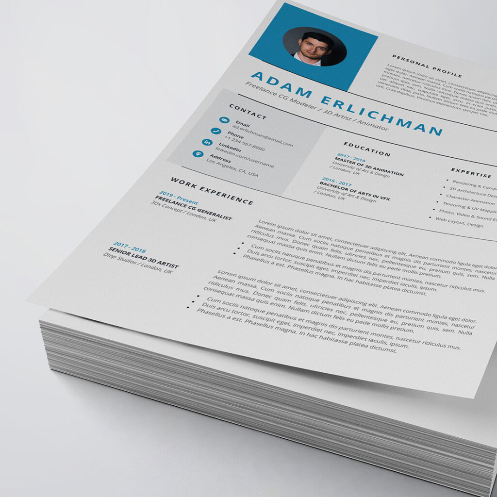 Modern Resume/CV Layout - MasterBundles