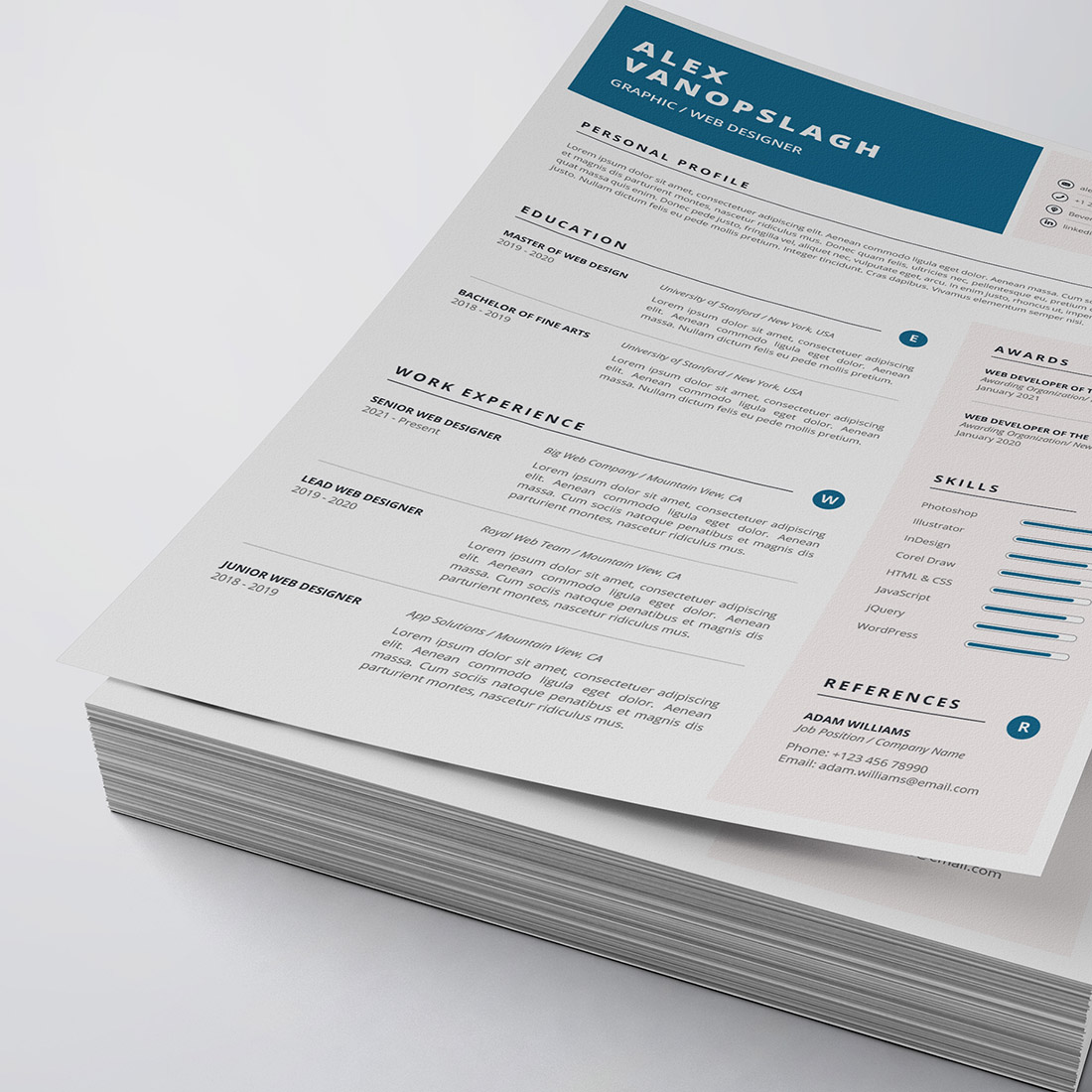 Clean Resume/CV Template cover image.