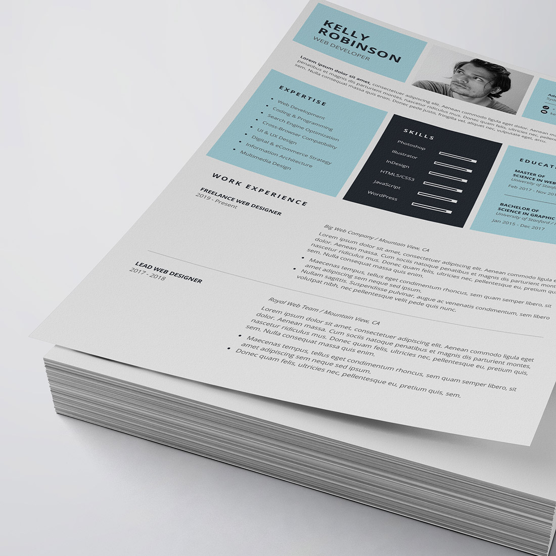 Modern Resume/CV Template cover image.