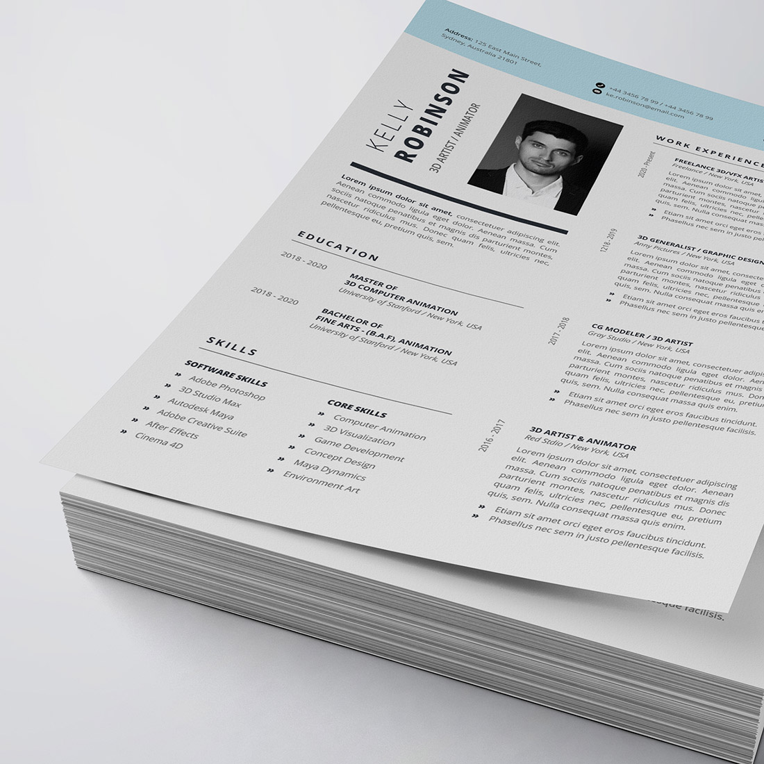 Modern Resume/CV Template cover image.