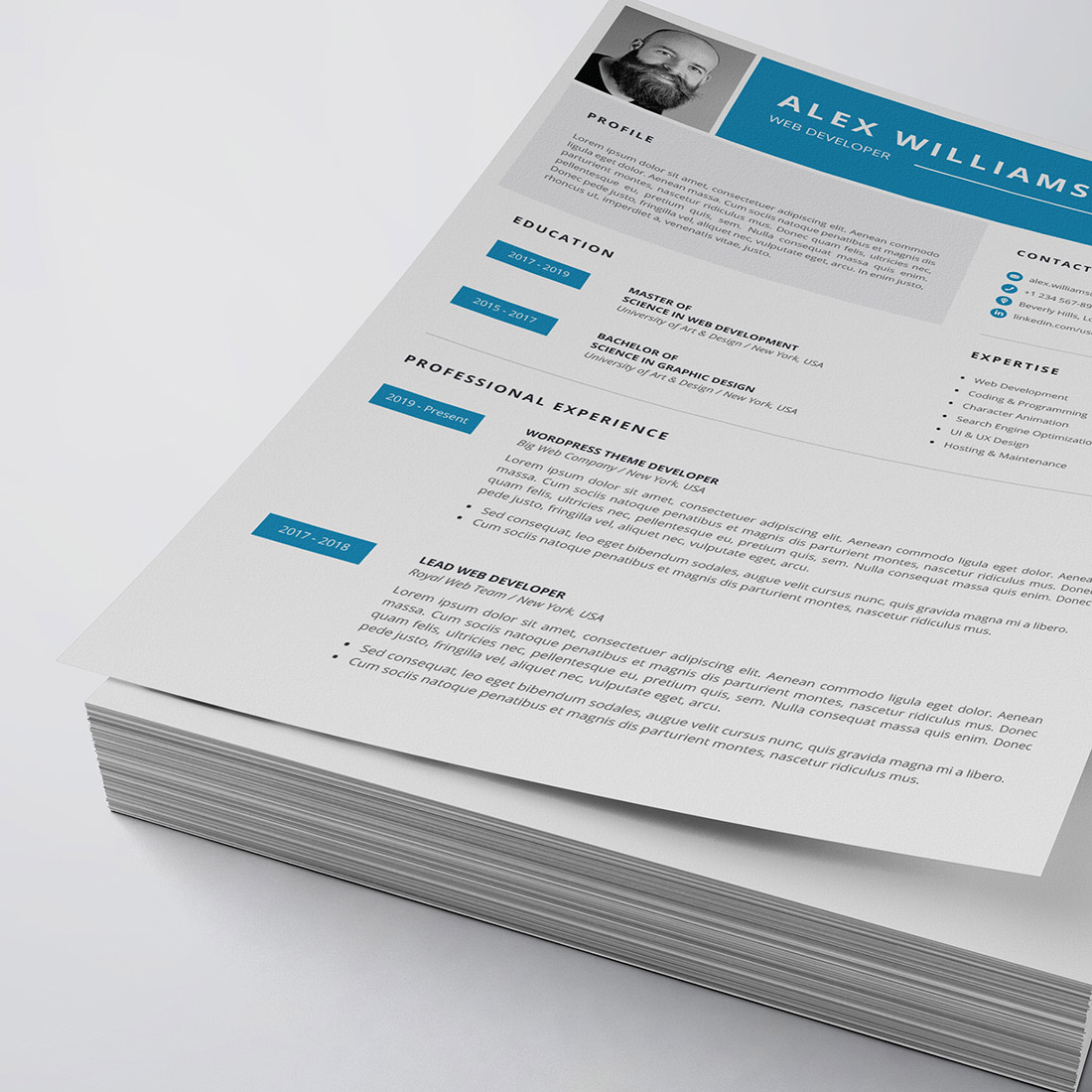 Clean Resume/CV Template cover image.